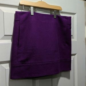 J Crew Double Serge Mini skirt plum purple wool 2
